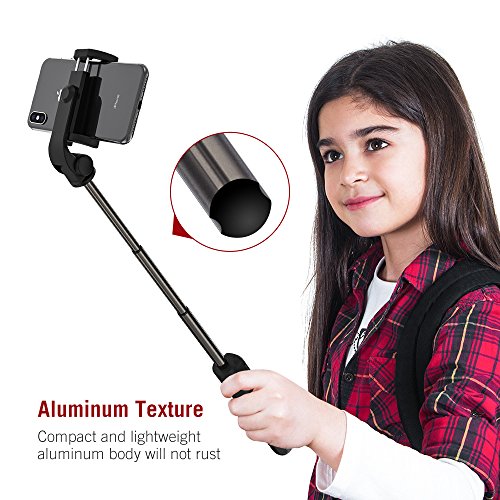 Bastone Selfie TaoTronics Selfie Stick Tripode Estensibile Treppiedi in Alluminio con Telecomando Bluetooth 3.0, Batteria Ricaricabile, Compatibile con Smartphone Android / iOS, o Action Camera con Vite di Montaggio da 1/4â€