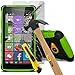 Produktbild N4U Online - Microsoft Lumia 540 STARK HART stoßfest wiederstandsfähig schwerlast-fall Hülle mit Sichtfenster und Hartglas schützend LCD Bildschirmschutz mit Mikrofaser Polieren Reinigung Tuch