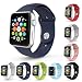 Produktbild Nnopbeclik Apple Watch Armband 38mm - Silikon Sportarmband Sport Band Uhrenarmband Erstatzband mit Stiftschließe aus Edelstahl für Apple Watch 38mm 2015 iWatch, Mitternachtsblau +1x Display-Schutzfolienultra-clear / unsichtbar