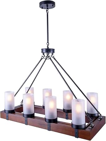 Lingkai Vintage Deckenleuchte Retro Holz Kronleuchter Rustikale