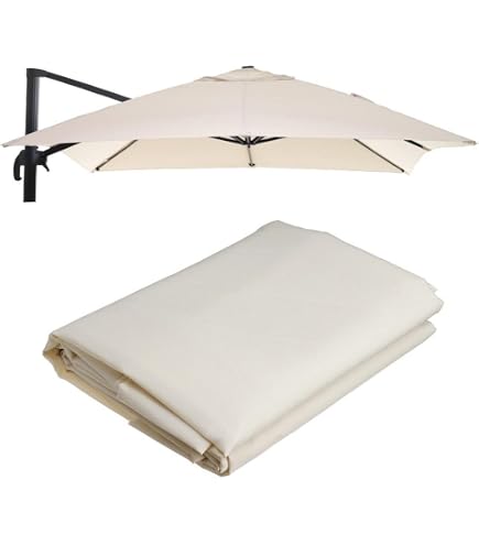 Megashopitalia Telo di Ricambio per Ombrellone Decentrato Legno 3x4 MT Top Airvent Tipo Pesante 380gr/mq Impermeabile Fissaggio A Tasca