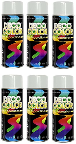 6er Sparpack DC Lackspray glänzend 400ml nach RAL freie Farbauswahl (6 Dosen in lichtgrau glanz RAL 7035)