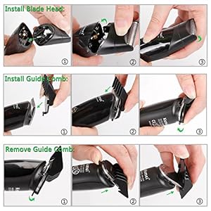 Mens 11 in 1 Rechargeable Cordless Electic Grooming Kit with Hair Clippers, Moustache Beards Shaver Trimmer, Nose Hair… - Image 6