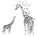 Produktbild Giraffe Schmetterling Silhouette Wandsticker DIY wasserdicht abnehmbare Wandtattoo Home Room Decor, 35,4 "x 23,6"