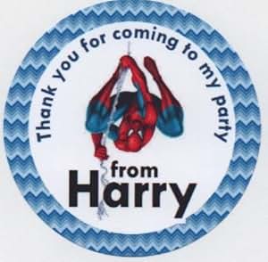 thank you for coming to my party spiderman stickers