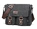 Price comparison product image Laptop Bag 14 inch Mens Canvas Leather Messenger Bags Briefcase Crossbody Satchel Shoulder School Bag Travel Hiking Camping Bag ipad Bag Book Bag Satchel School Bag (Black)