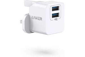 Anker USB Plug, PowerPort Mini Dual Port USB Charger, Super Compact Wall Charger, 2.4A Output for iPhone 16/16 Pro/16 Plus /16 Pro Max, 15/14/13/12 Series, iPad, Samsung, Huawei, Xiaomi and More