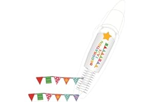 MOBYAT Stylo décoratif de type presse pour animaux DIY – 1/6 pièces, stylo à ruban de décoration en dentelle étoile/fleur/drapeau, ruban correcteur de dessin animé mignon, stylo à ruban décoratif créatif