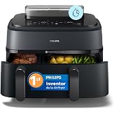 Philips 5000 Airfryer &ndash; Double Basket SteamFry Air Fryer 9L, Black | Double Vertical Basket 3L and 6L, "SteamFry" Steam and A