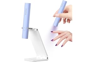 Denabuty UV Lampe für Gelnägel, Mini U V LED Lampe für Nägel Wiederaufladbar mit Ständer Tragbare Kleine UV Nagellampe für Gel Nagellack, zum Aushärten von Nagelkleber & Nail Tips Blau