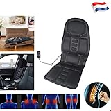 Vinteky Auto Coussin de Massage Chauffante de siège de Voiture Siège massant Matelas de Massage par Vibration Masseur de Dos Siège Coussin de Massage pour Dos et Cou avec 8 Mode