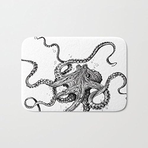 Octopus Door Mat Non Slip Bathroom Mat Bath Rug 40 x 60 cm for Kids Rooms Bedroom Decor