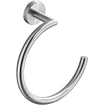 Towel Ring Towel Rail, Stainless Steel Towel Holder, Towel Hook, Round Towel Holder For Bathroom, Living Room, Kitchen, Matt Black