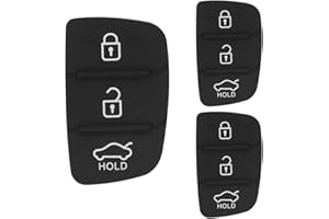 Stickerboy 3-Button Car Key Rubber Buttons Black Button Pads Remote Control Key Fob Replacement Parts Fits Hyundai i10 i20 i30 ix20 ix35 Elantra Tucson Santa Fe Solaris Velostar