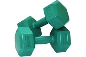 SportVida Zestaw hantli heksagonowych, hantli, zestaw krótkich hantli z tworzywa sztucznego, 2 sztuki, wybór ciężaru 1 – 6 kg, gimnastyka fitness aerobik