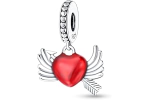 LNQOBU Perles Charm Heart Love de Argent Sterling 925 Femmes Charme Fille Pendentif Breloque pour Pandora Bracelets & Collier