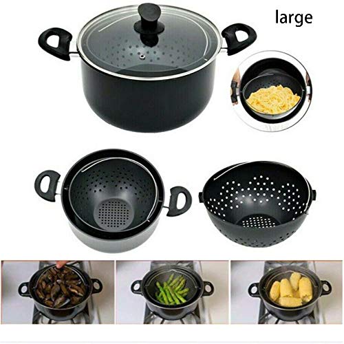 Marmite avec Couvercle Passoire,Couscoussier Induction,Marmite avec Panier Passoire (Grand 26 cm * 18 cm)