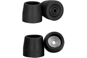 supregear 28 mm Conteras Virolas De Goma Para Andadores Plegables, Marcos Para Caminar, con Arandela Metálica, 4 Piezas, Negro