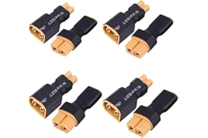 ONPRO 4 Paires Aucun Fil XT30 mâle Femelle à XT60 fiche mâle Femelle connecteur Prise de Courant Adaptateur