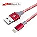 Produktbild iPhone 7 Ladekabel 2m Nylon Elegear 2 Pack Reflektierendes Apple iPhone Lightning Kabel Datenkabel für iPhone X / 8/8 Plus / 7/7 Plus / 6S / 6S Plus / 5 / 5S / 5C / SE iPad Pro/Air / Mini (Rotsilber)