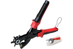 BePrincess Leather Hole Punch Tool for Belt - Updated Hole Sizes Puncher for Belt, Watch Band, Strap, Dog Collar, Saddle, Shoes, Fabric, DIY Home or Craft Project, 3 round holes, 3 flat holes