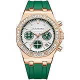 Giordano Chronograph Watch for Women | Stainless Steel Case, Crystal Bezel | Modern & Stylish Timepiece with Comfortable Silicone Strap: 