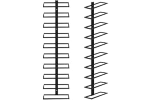 KEVO Étagère à vin en métal Noir pour 10 Bouteilles, Porte-Bouteilles, Support de Rangement en métal Noir, Montage Mural pour 10 Bouteilles, Support Mural, étagère Suspendue