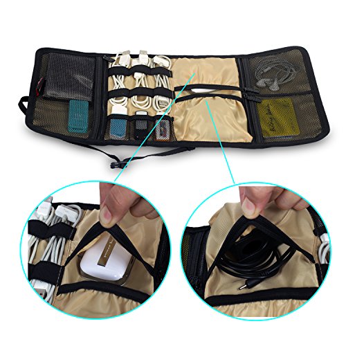 Faltbare Travel Organizer Elektronik Zubehör Tasche für USB-Kabel Ladegerät Akku Baby Healthcare Kit Fit Für Handy-Festplatte tragbar Wrap Digital Aufbewahrungsbeutel grau
