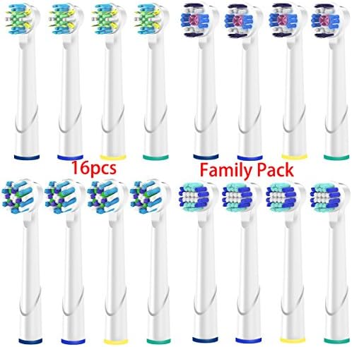 [Upgrade] Toothbrush Heads Oral B Compatible 16 Pack Electric Toothbrush Replacement Refills Head Soft Compatible With Oral B Braun Most Of Models - Family Pack
