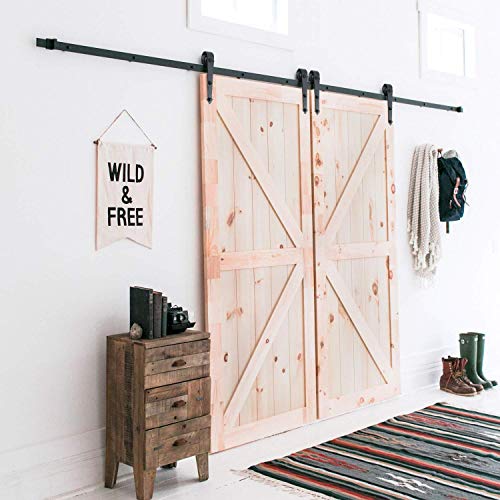 FIXKIT 12.0Ft 366cm Herraje para Dos Puertas Suspendidas de Madera