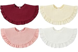 SZJIAHTM 4 Pack Of baby Toddler Soft Cotton Vintage Flower Print Feeding Drooling Breathable Bibs Adjustable Snap Teething Bibs For boys Girls 0-18 Months