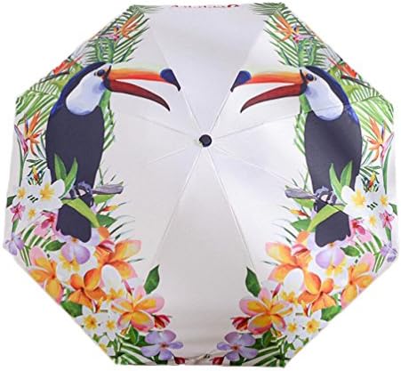 ZGJQ Unisex Literary Illustration Umbrella Folding Ultralight Parasol Sun Umbrella UV Protection Umbrella Umbrella,Green-OneSize
