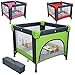 Monsieur Bébé ® Foldable baby playpen 90cm x 90cm with mattress + carrying bag - Three colors - Standard NF EN12227
