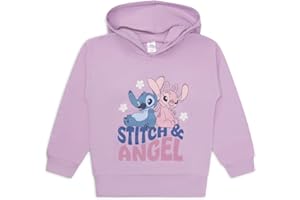 Disney Lilo & Stitch Sweat à capuche en coton pour fille | Stitch and Angel | Cadeau de couture pour filles | Âge 5 à 12 ans
