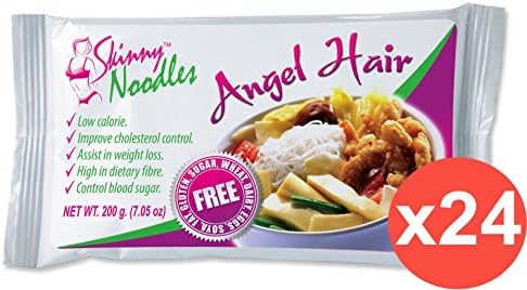 Pack of 24 Skinny Noodles Angel Hair 200g, Shirataki, Konjac, Slim, Low Carb
