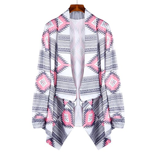 Preisvergleich Produktbild Sunnywill Geometrischer gedruckt lange Ärmel Baumwolle Kimono Strickjacke Mantel vertuschen Tops für Damen Mädchen (L)
