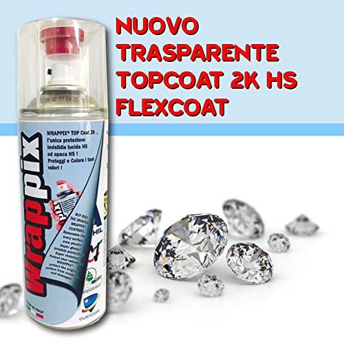 WRAPPIX Aerosol 400ml Trasparente 2K Lucido od Opaco CUSTODIS FLEXCOAT bomboletta Topcoat (Trasparente Lucido 2k HS)
