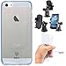 inKax Premium Ultra Thin Clear Back Cover Transparent TPU Case for Apple iPhone SE / 5s / 5 (Blue) + Car Mount Holder Stand RS.598.00