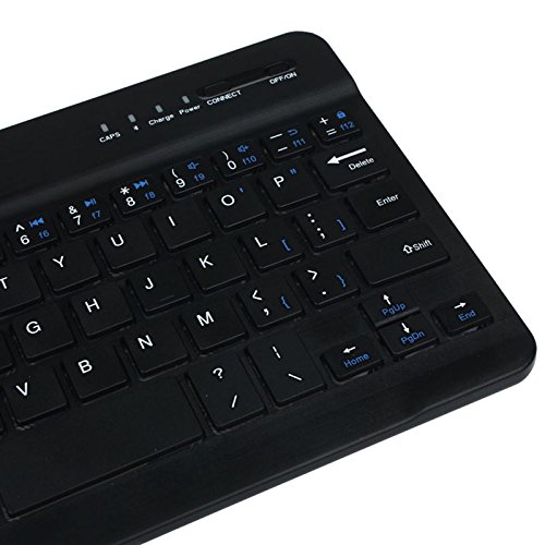 Aluminium Dünne Mini Drahtlose Bluetooth Tastatur Für Windows Android IOS Schwarz – Schwarz - 6