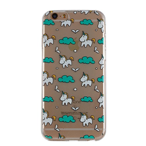 Yidaxing Funda iPhone 6  Carcasa de Silicona Transparente Funda TPU Gel Carcasa Ultra Delgado Suave Funda Protectora Ligera Carcasa Blanda Flexible Caja Anti Rasgu  os Anti Choque con dise  o   nico -Unicornio