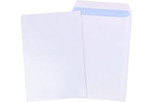 GP Globe Packaging 50 x C5 A5 White Plain Self Seal Paper Envelopes (Size: 229x164mm) - Printer Safe & Fully Opaque - Security Mailing Envelopes for Home, Office & Business Use