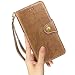 Produktbild Phone Case & Hülle Für Samsung Galaxy S7 Edge Öl Wachs Textur Patten Retro Folio Flip Stand Fall Magnet Magnet Verschluss Design PU Leder Tasche mit Lanyard & Halter ( Color : Yellow )