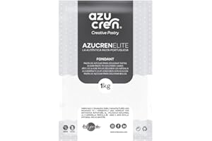Azucren, Fondant 1 Kg, Pasta de Azucar, Perfecta para Cubrir Tartas, Modelar Decoraciones Sencillas y Flores o Decorar Cupcakes o Galletas, Con un Ligero Sabor a Limón, 1 Kg (Blanco)