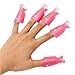 10Pcs Plastic Acrylic Nail Art Smart Soak Off Clip Cap Convenient UV Gel Polish Remover Wrap (Pink)