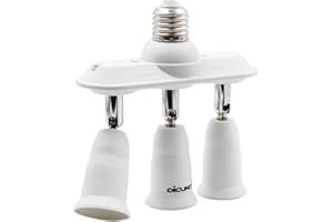 DiCUNO 3 en 1 E27 Convertisseur de douille de lampe, Base d'ampoule LED, Culot E27, Réglable à 360 °, Adaptateur d'extension, 100-240 V