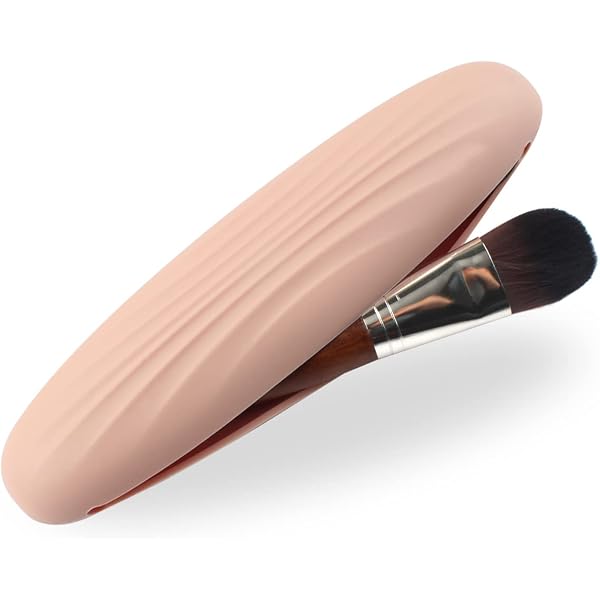 Nirvomy Silikon Make-up-Pinselhalter Für Unterwegs – Weich, Schmutzabweisend, Mit Magnetverschluss | Walnuss-Farbe