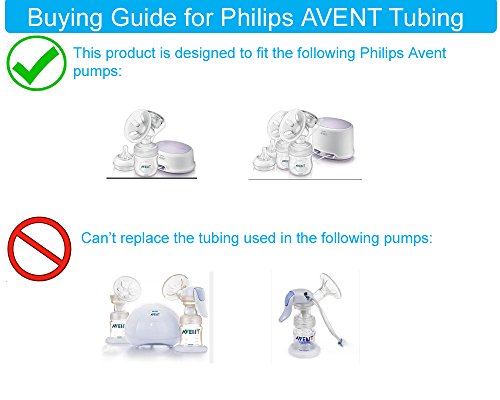 Ersatzschlauch für Philips AVENT Comfort Milchpumpe ; Ersetzt Avent Schlauch oder Philips Schlauch; Kleinsatz , 2 Tuben / Packung; Made By Maymom (zwei Röhren) von Maymom - 2