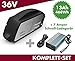 Produktbild Set E-Bike Ersatzakku Power Pack 13 Ah 468 Wh 36V für Bosch Classic Unterrohr + Ladegerät