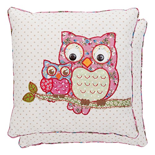 kleines Kissen Eule Kinder 30x30cm Paar Sofakissen Kinderzimmer Spielkissen