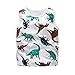 Produktbild Elecenty Bluse Pulli Pullover Sommerbluse Jungen Mädchen,Kinderkleidung Sommerkleidung Unisex Tanktop Sweatshirts Dinosaurier Drucken Ärmellos Tops T-Shirts Hemden Hemd Blusen (120, Weiß)